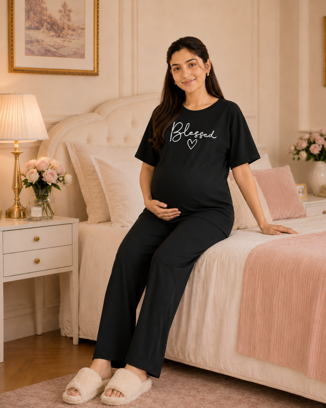 Blessed Maternity Cotton Night Suit
