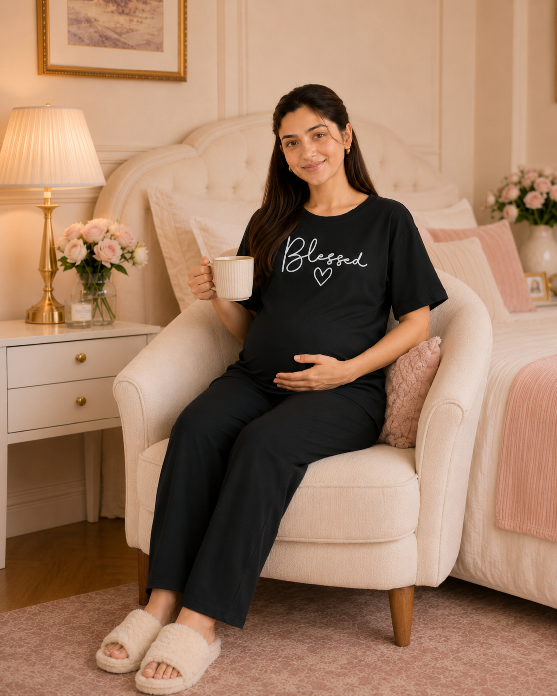 Blessed Maternity Cotton Night Suit