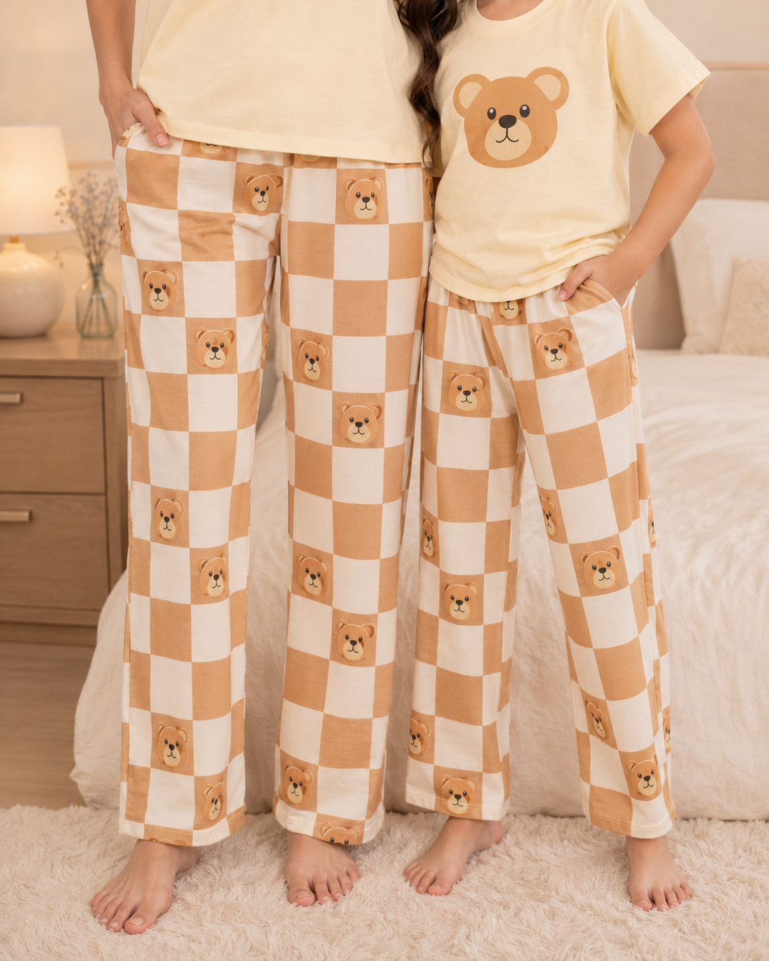 Mom & Daughter Matching Cotton Night Suit – Handsome Panda