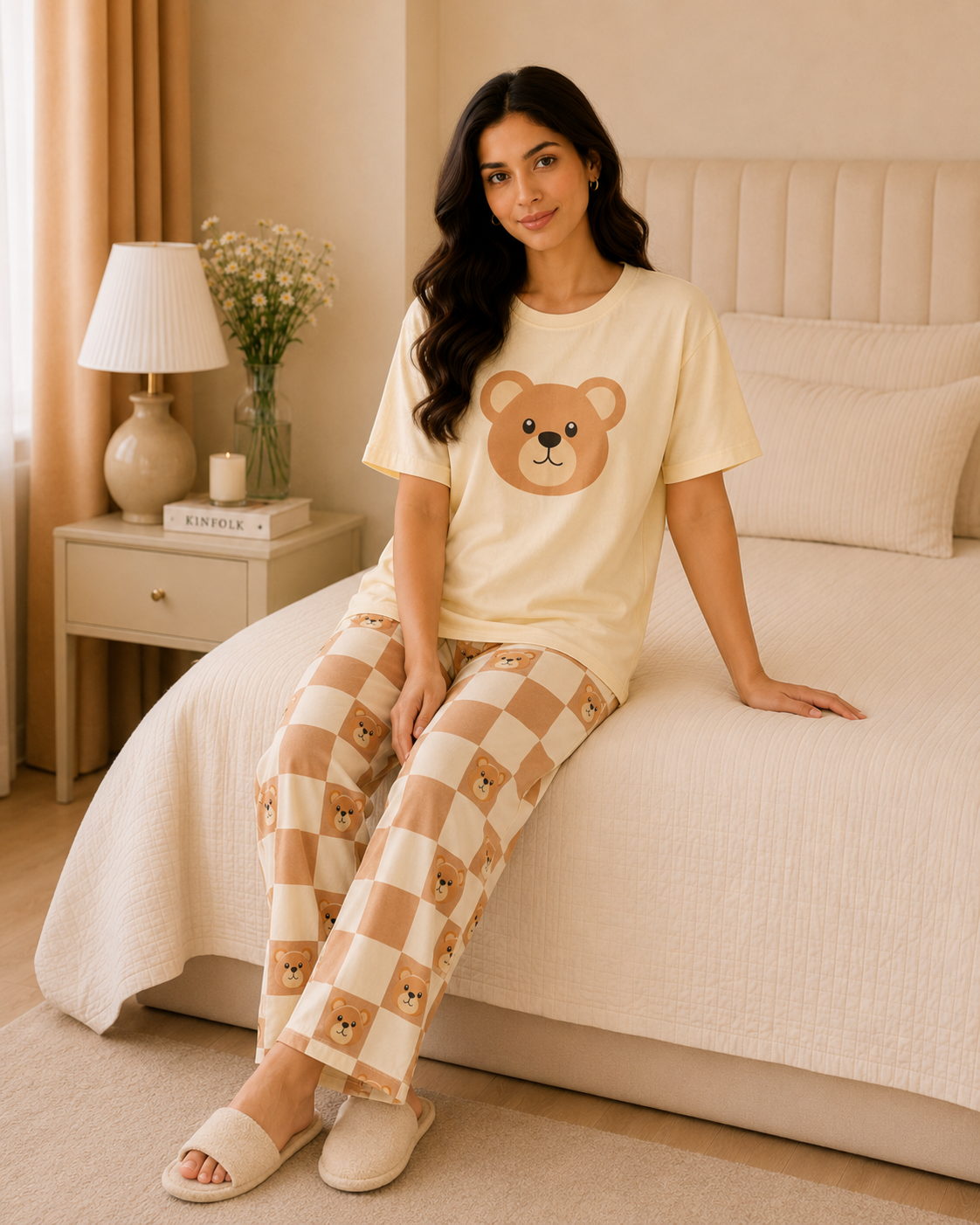Handsome Panda Printed Women's Nightwear