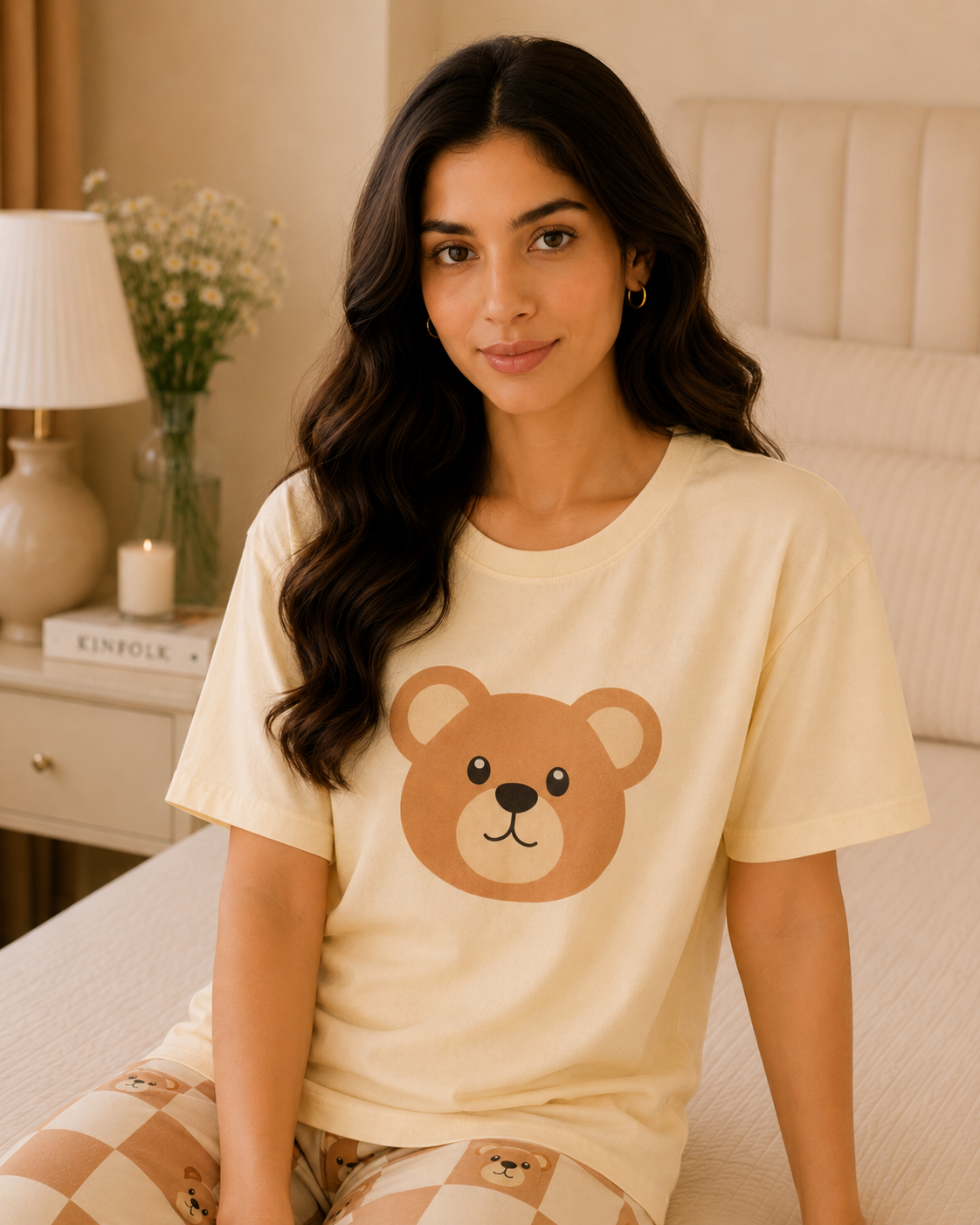 Handsome Panda Printed Women's Nightwear