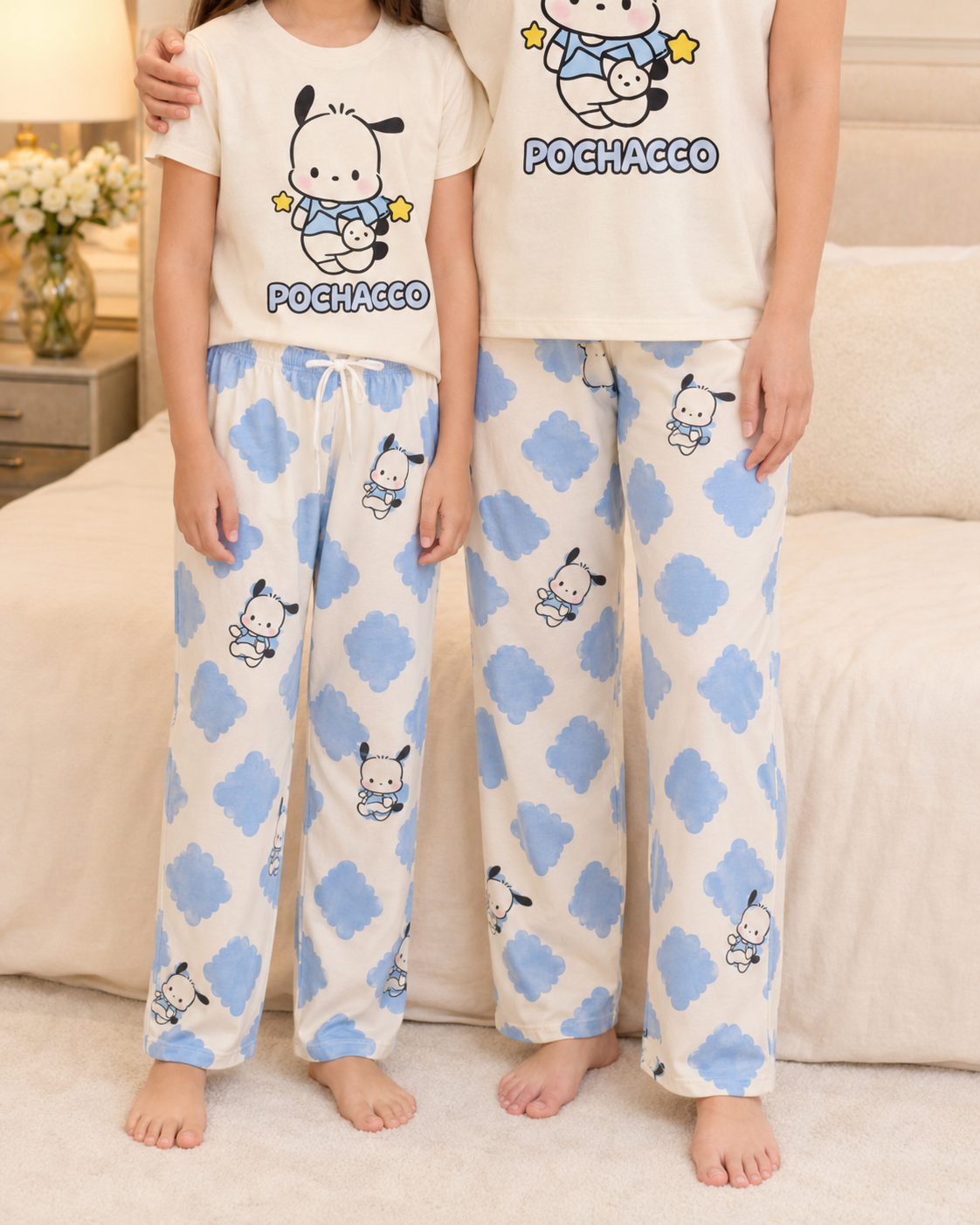 Mom & Daughter Matching Cotton Night Suit – pochacco