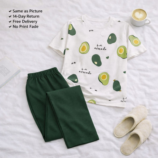 Avocado Printed Night Suit