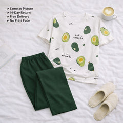 Avocado Printed Night Suit