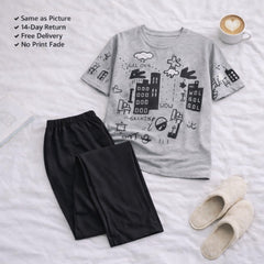 Grey Planet Printed Night Suit