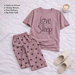 Love Sleep Printed Night Suit