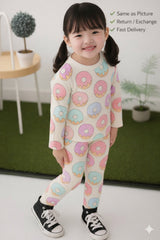 Donuts Printed Kids Nightwear