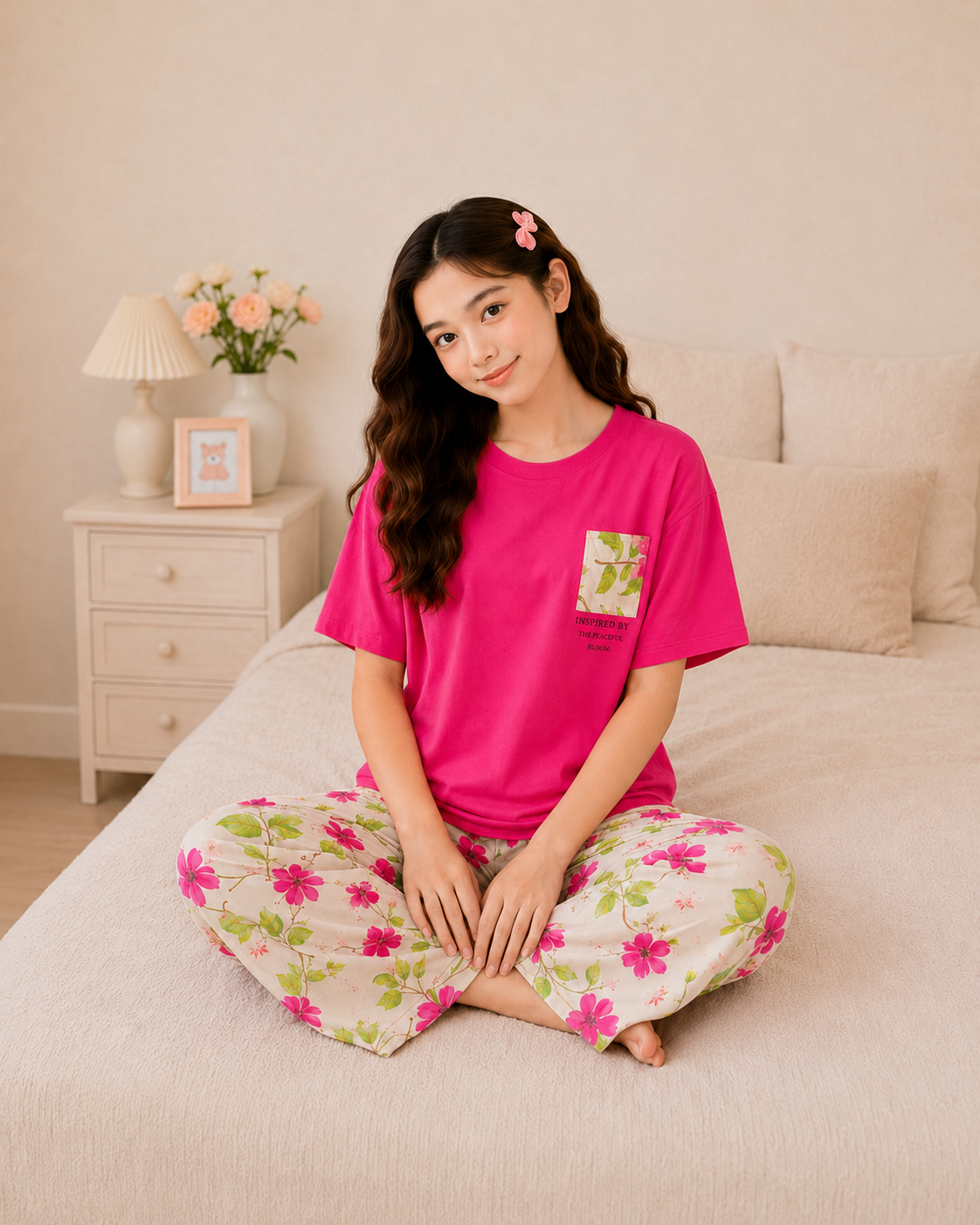 Atishi Leaf Girls Night Suit