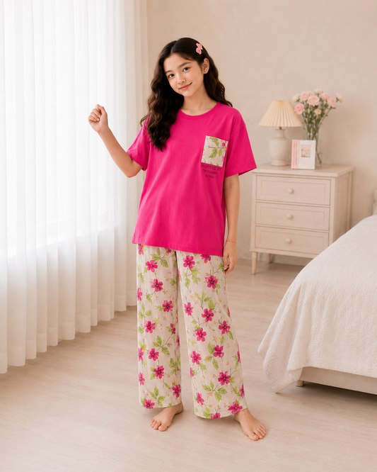Atishi Leaf Girls Night Suit