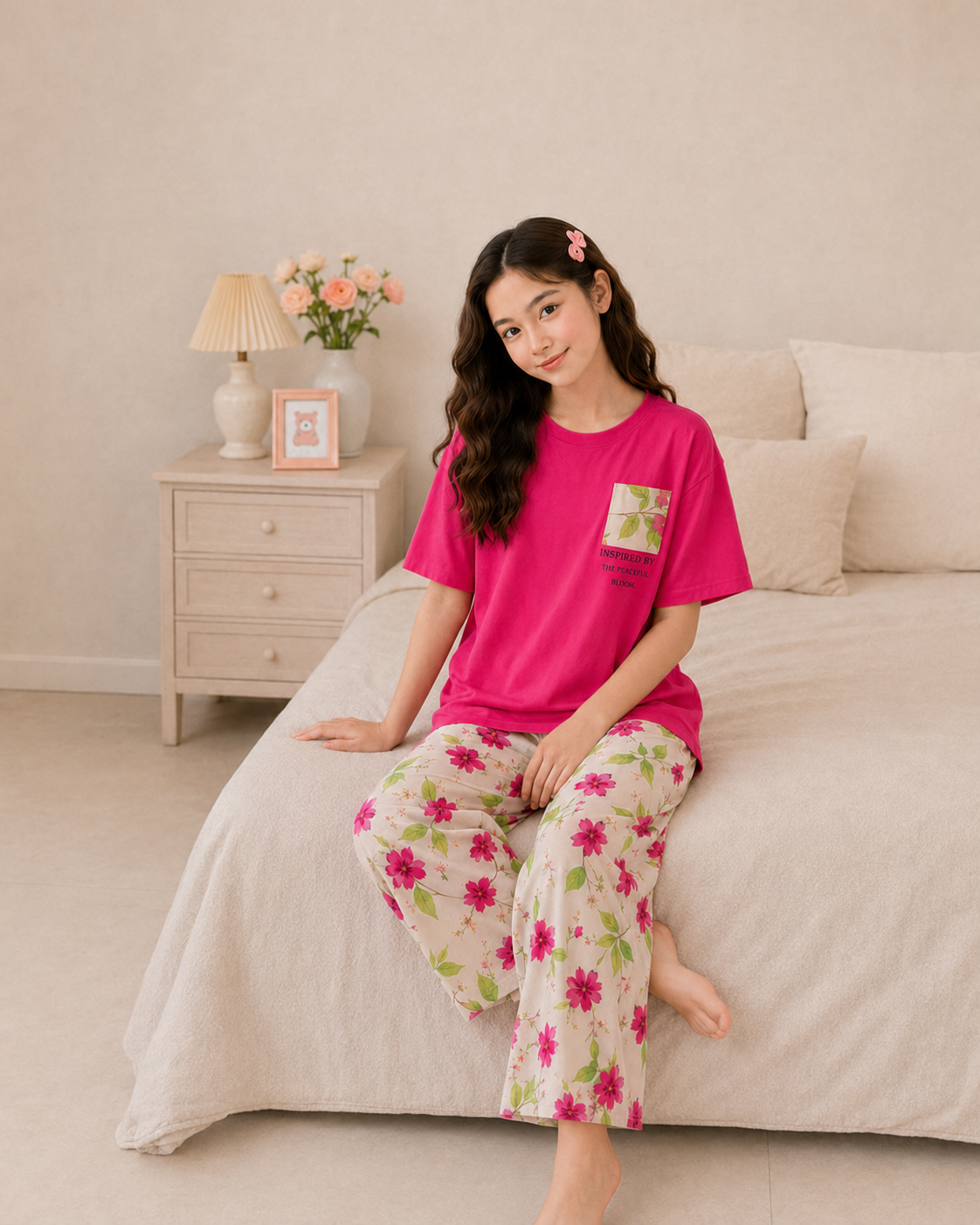 Atishi Leaf Girls Night Suit
