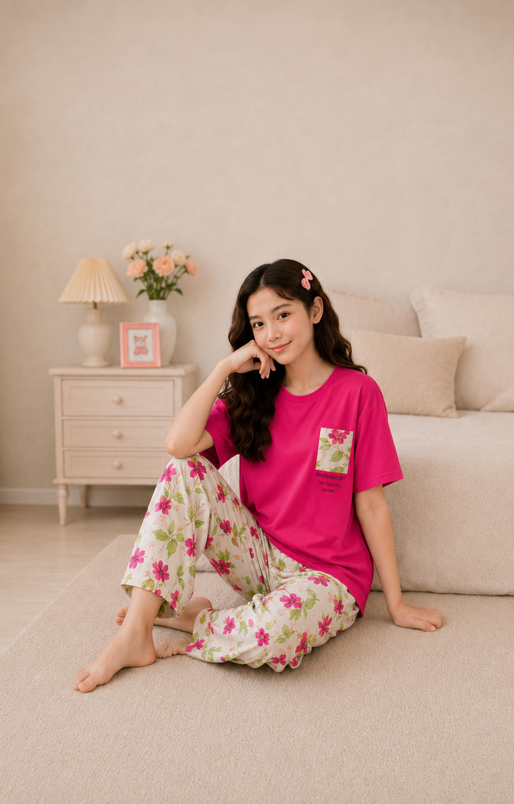 Atishi Leaf Girls Night Suit
