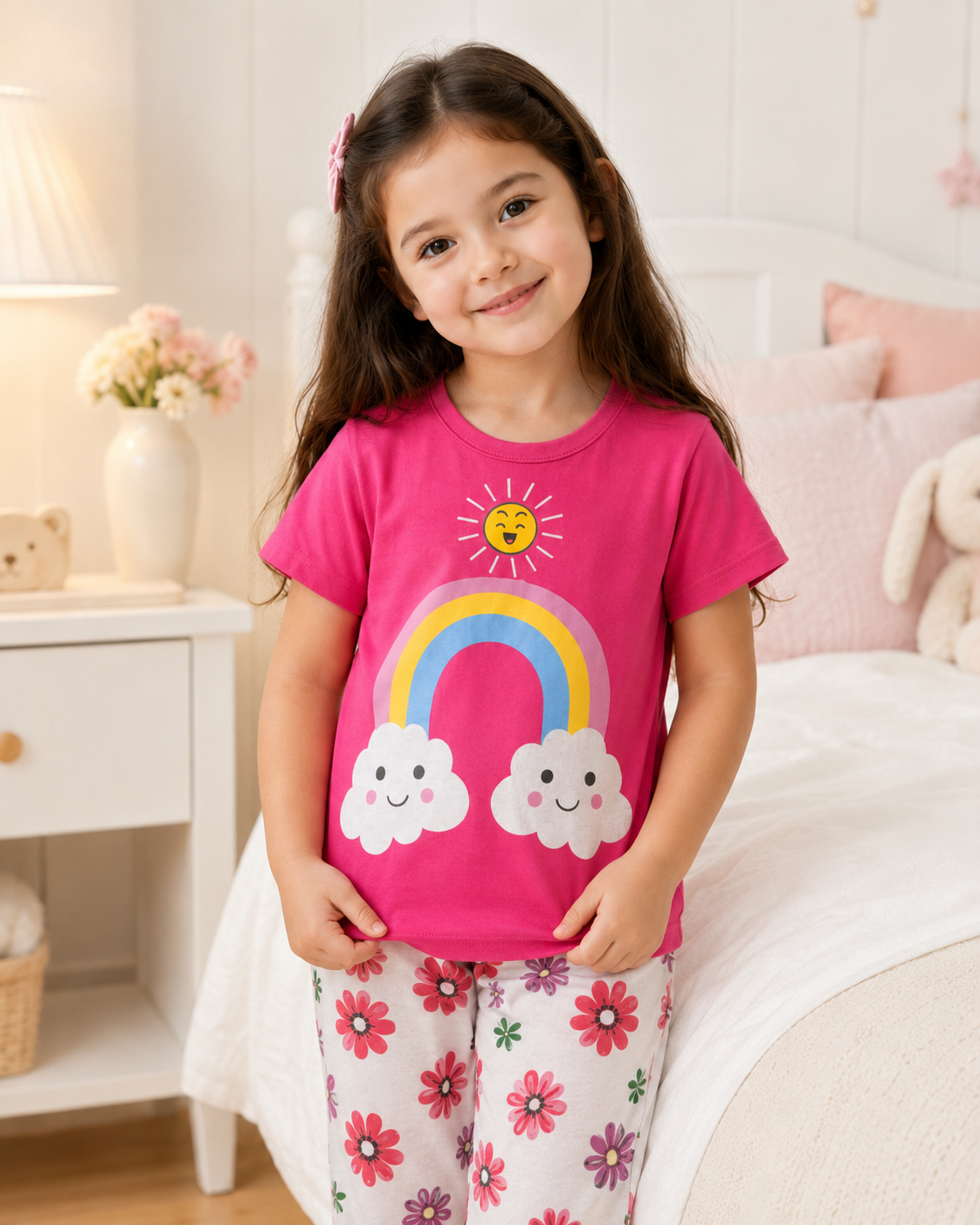 Atishi Rainbow Printed Kids Nightwear
