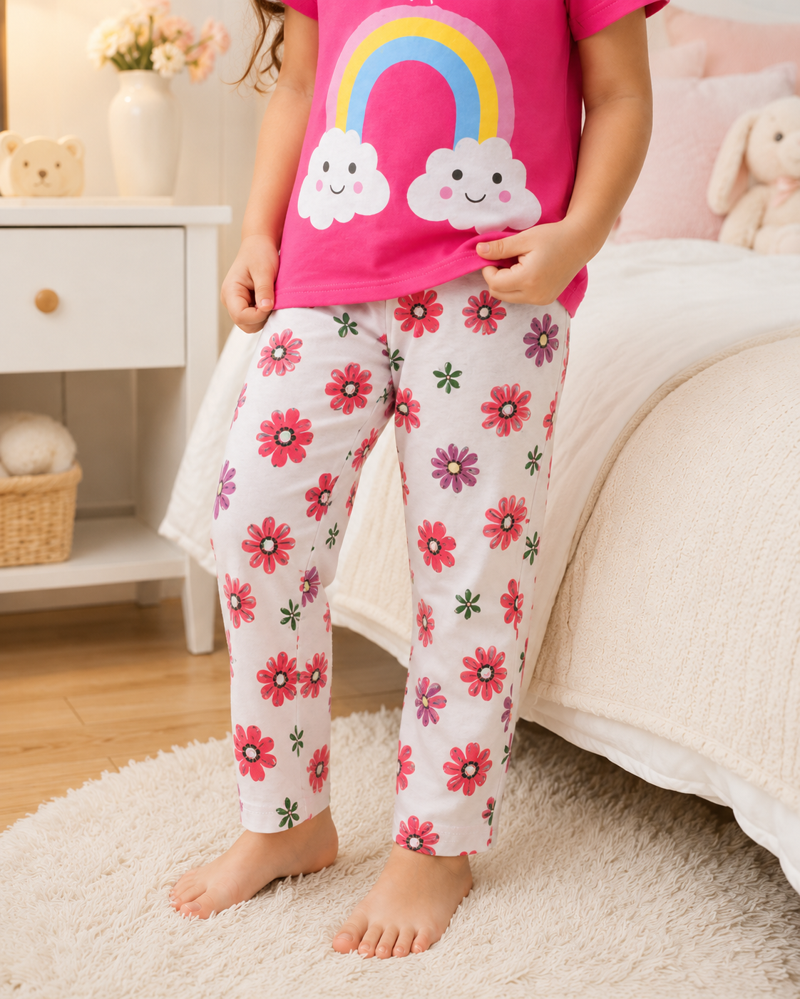 Atishi Rainbow Printed Kids Nightwear