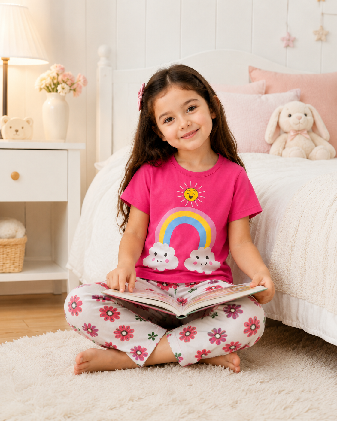 Atishi Rainbow Printed Kids Nightwear