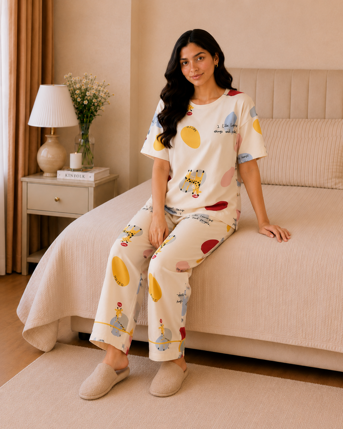 Colorful New Printed Night Suit