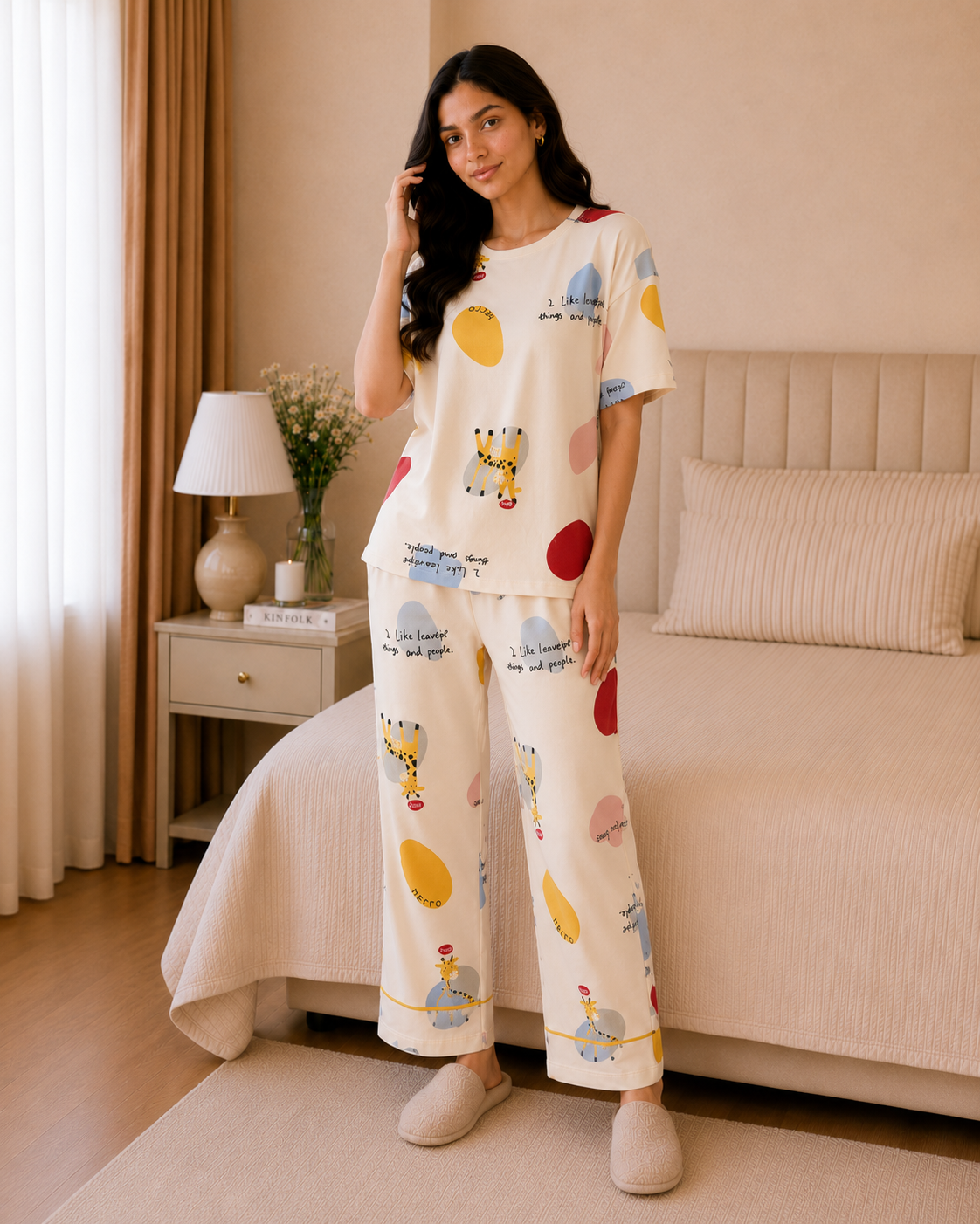 Colorful New Printed Night Suit