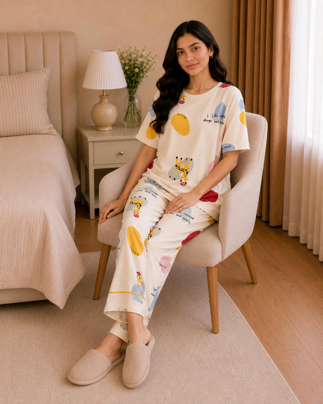 Colorful New Printed Night Suit