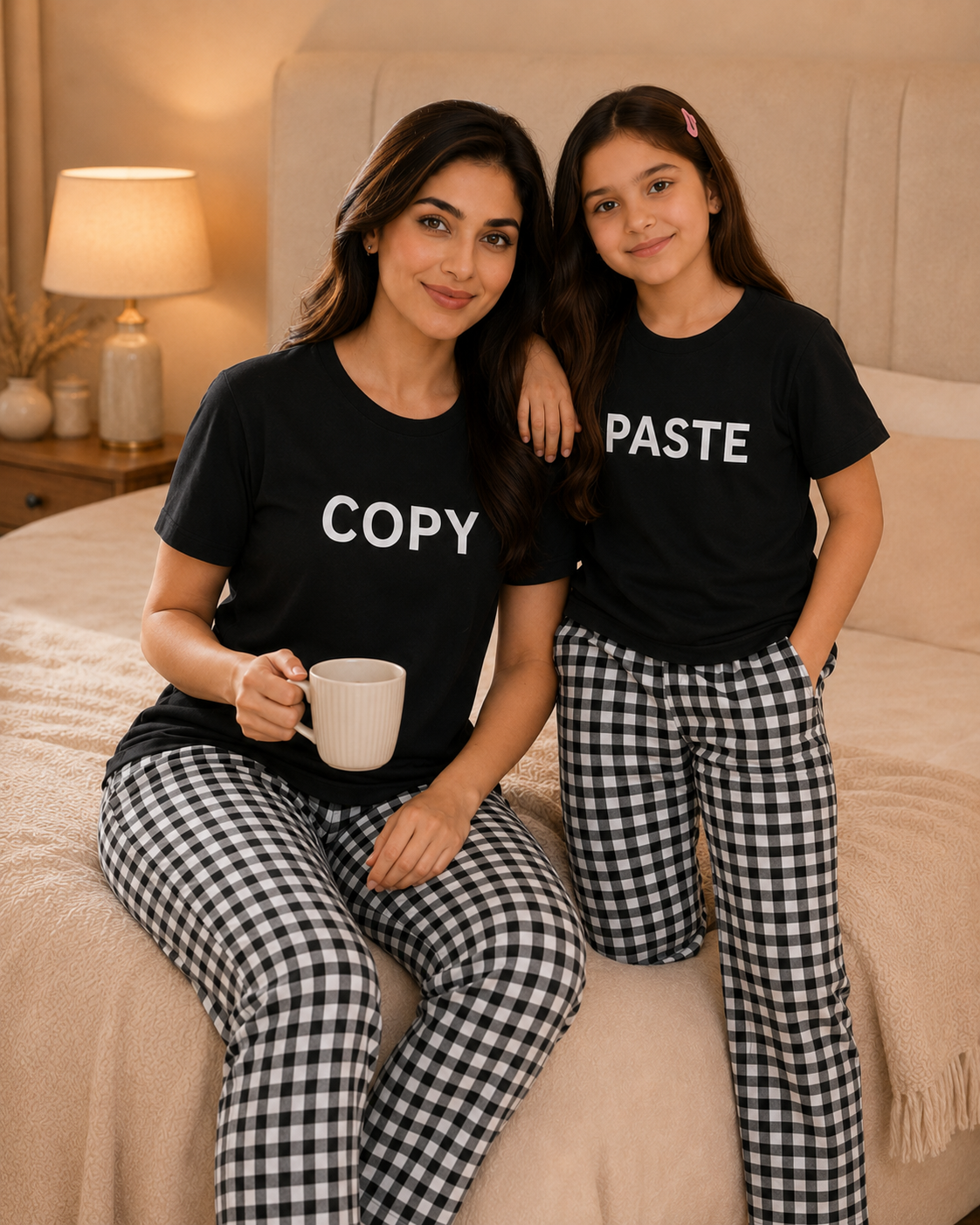 Mom & Daughter Matching Cotton Night Suit –COPY PASTE