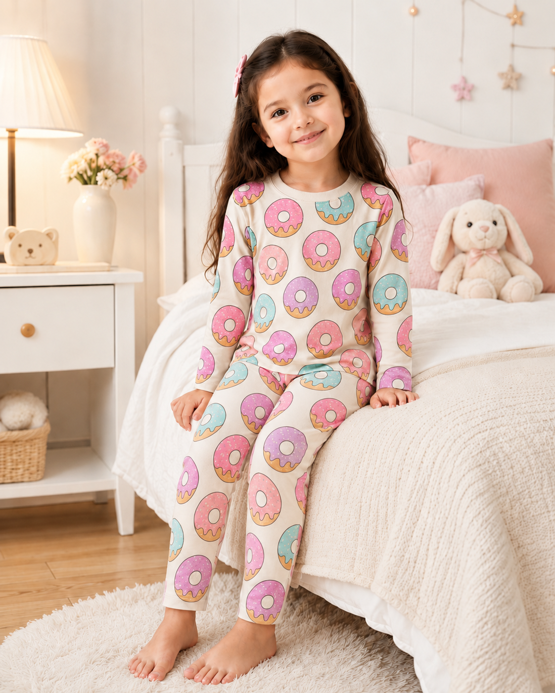 Donuts Printed Kids Nightwear