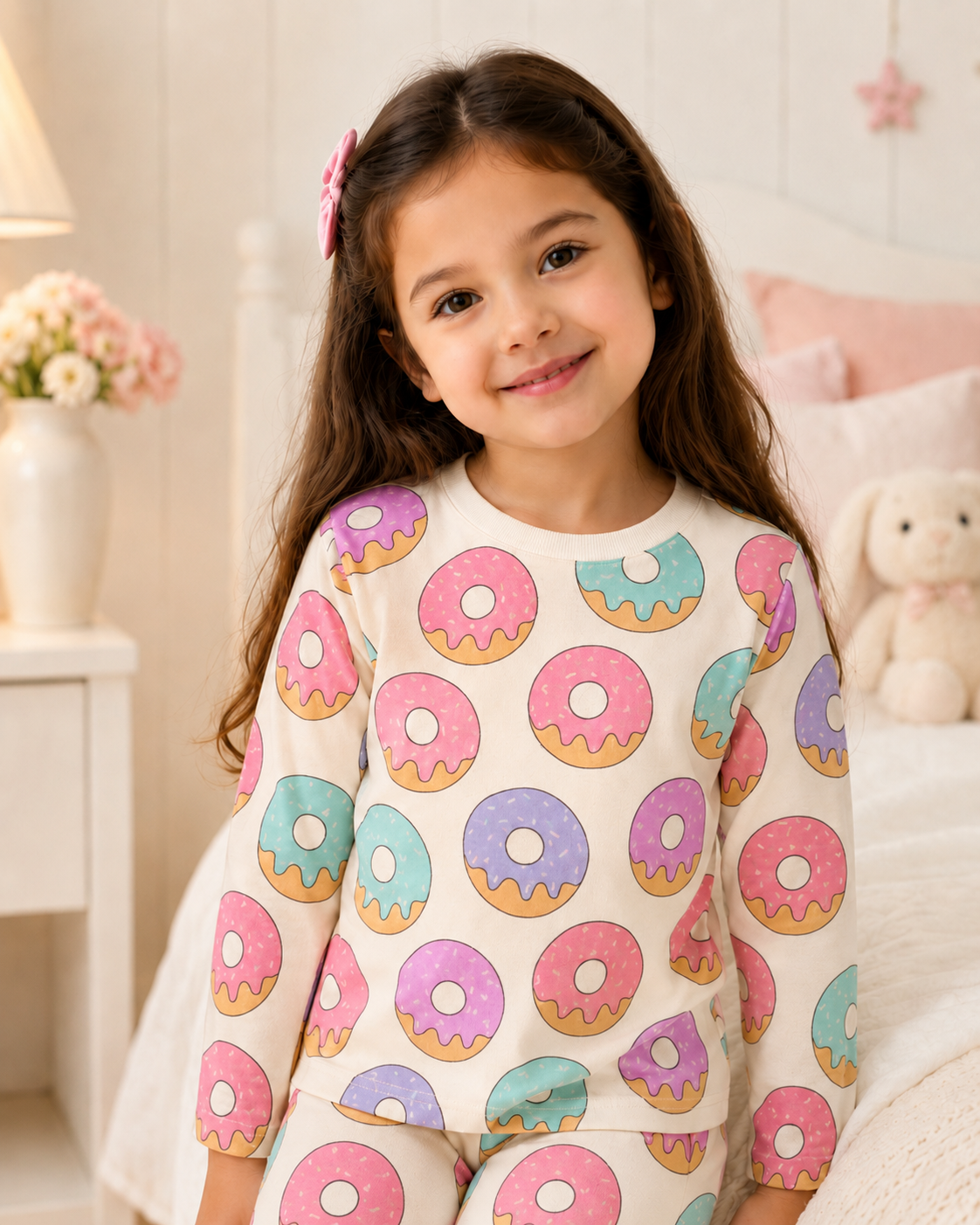 Donuts Printed Kids Nightwear