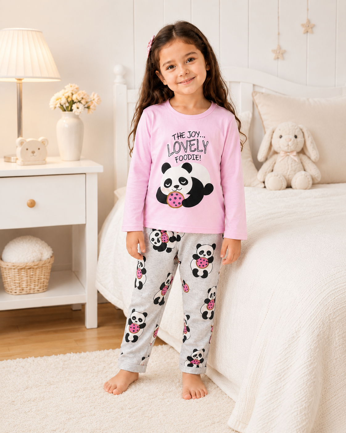 Foodie Panda Printed Kids Nightwear