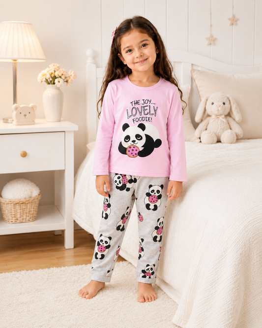 Foodie Panda Printed Kids Nightwear
