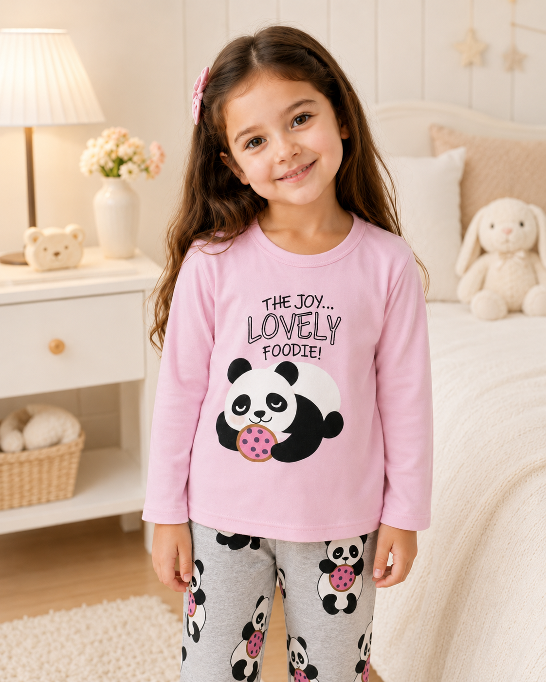 Foodie Panda Printed Kids Nightwear