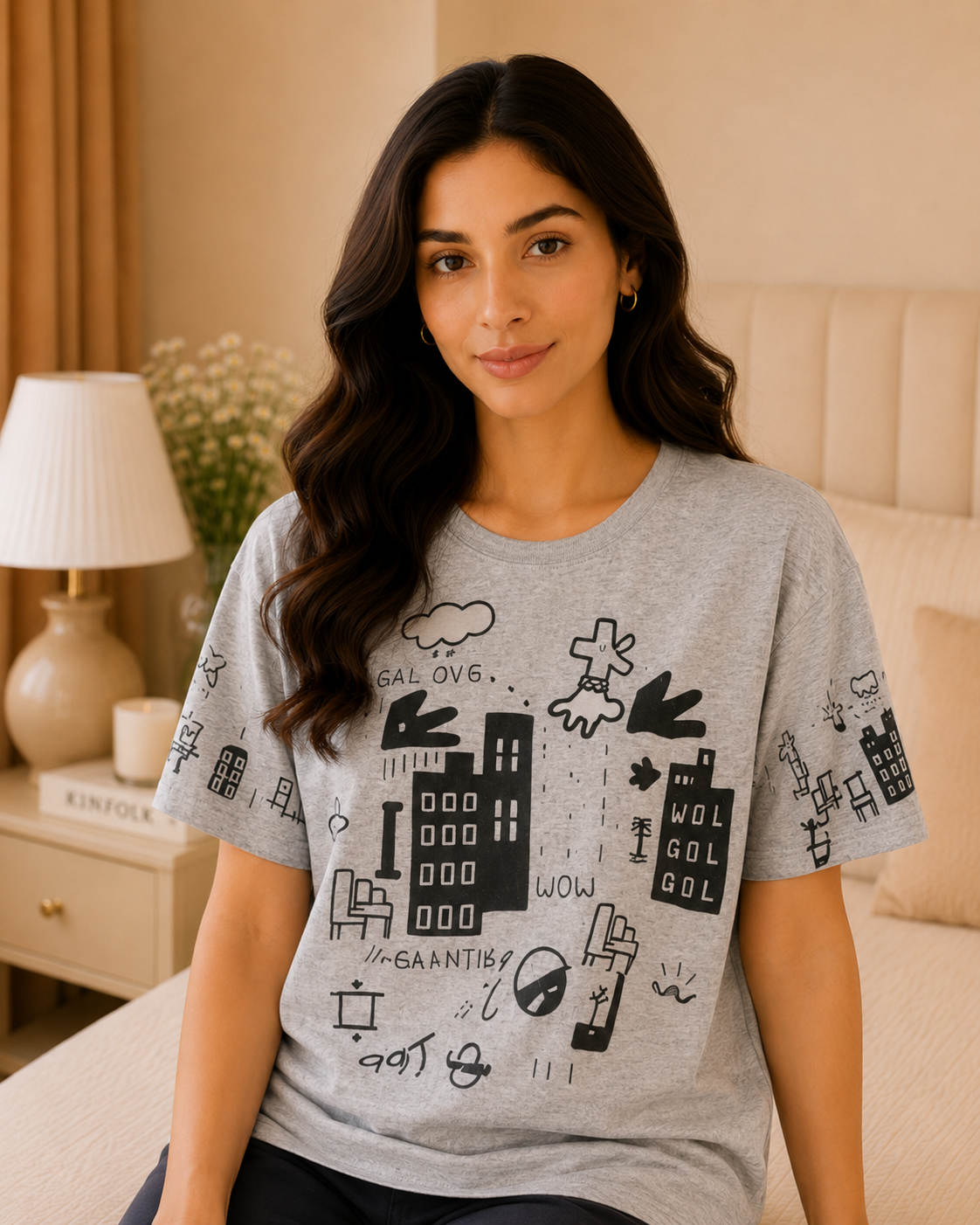 Grey Planet Printed Night Suit