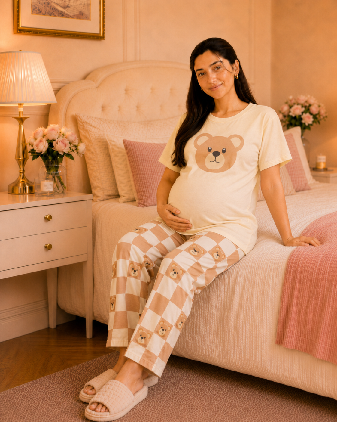 Handsome Panda Maternity Cotton Night Suit