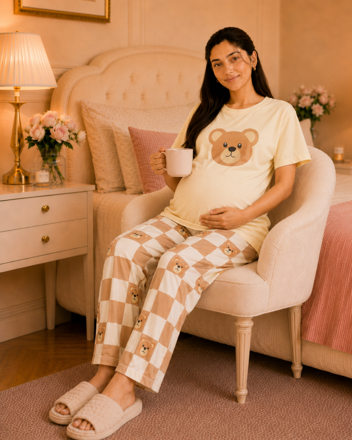 Handsome Panda Maternity Cotton Night Suit