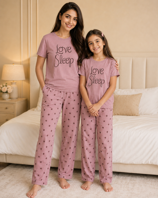 Love Sleep Mom & Daughter Night Suit – view 2