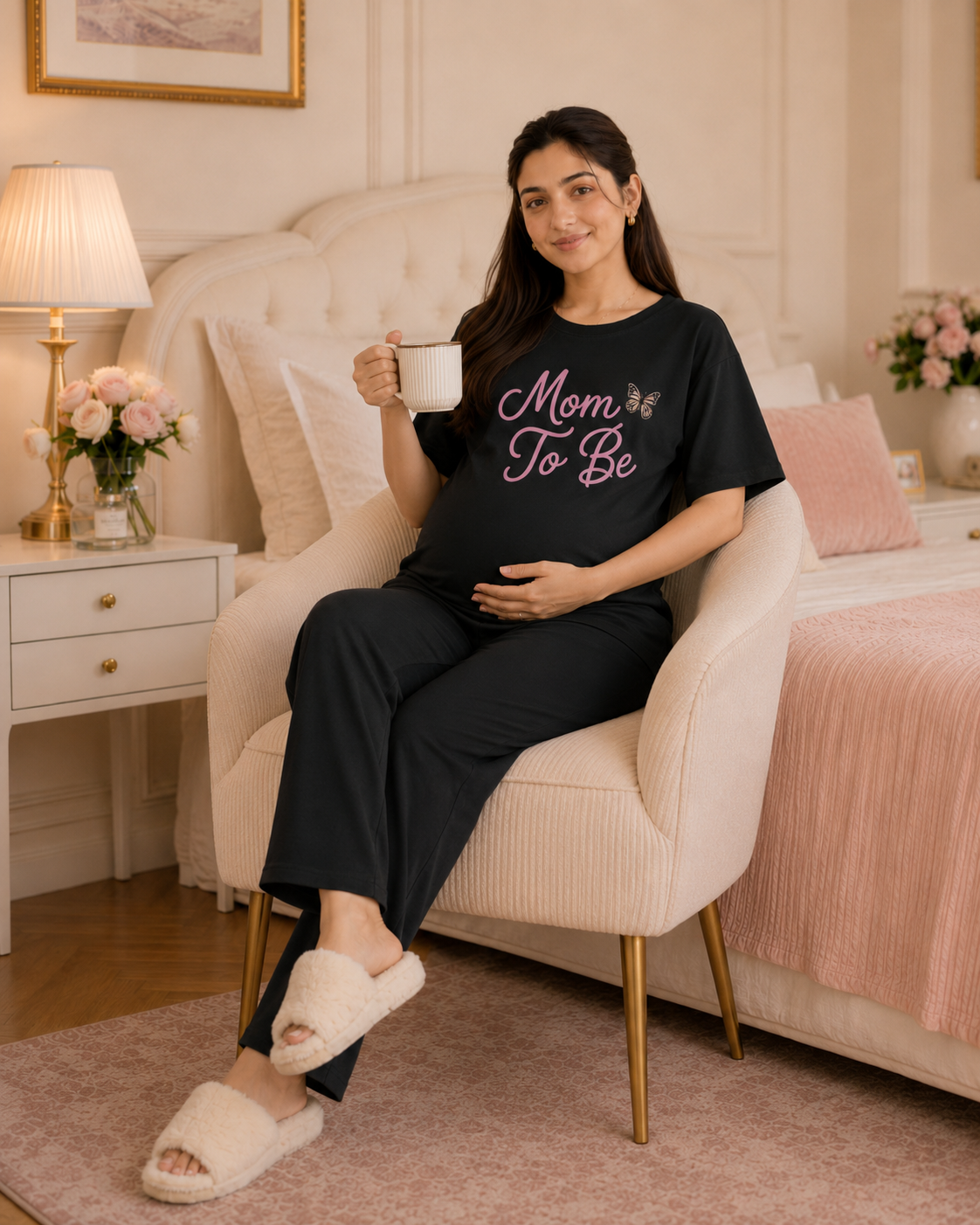 Mom to Be Maternity Cotton Night Suit