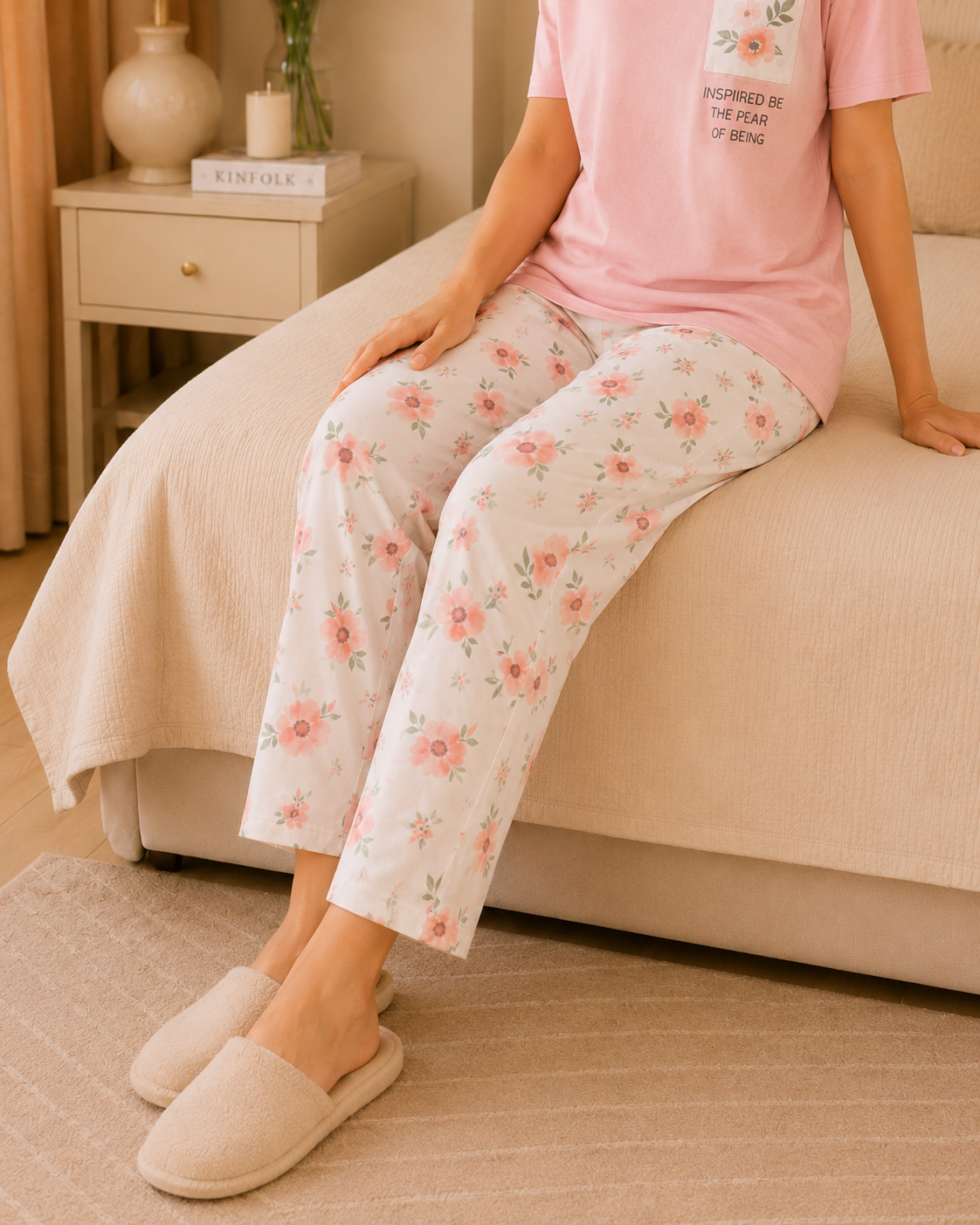 Pink Pocket Printed Night Suit