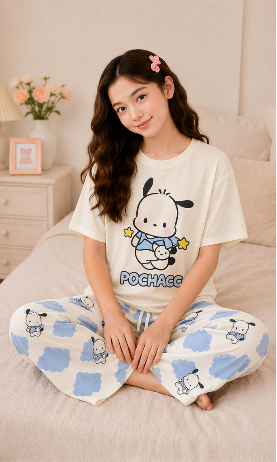 Cream Blue Pochacco Cloud Night Suit