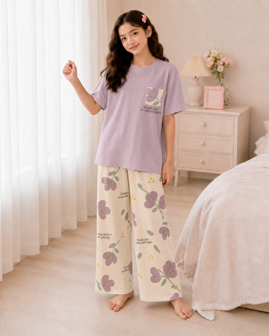Purple Pocket  Girls Night Suit