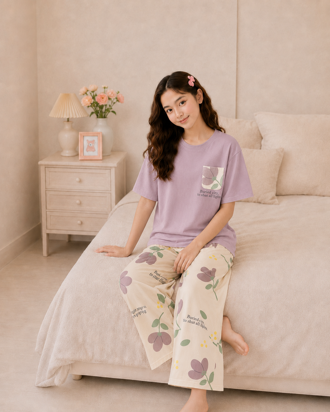 Purple Pocket  Girls Night Suit