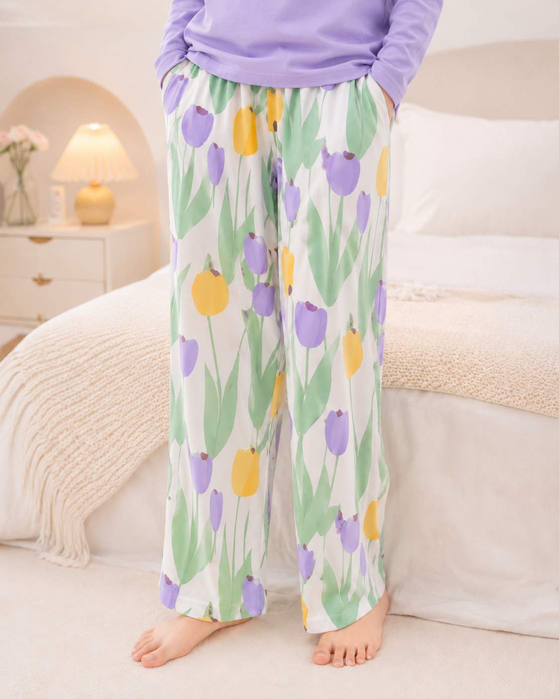 Purple Rabbit Full Sleeve Night Suit for Girls