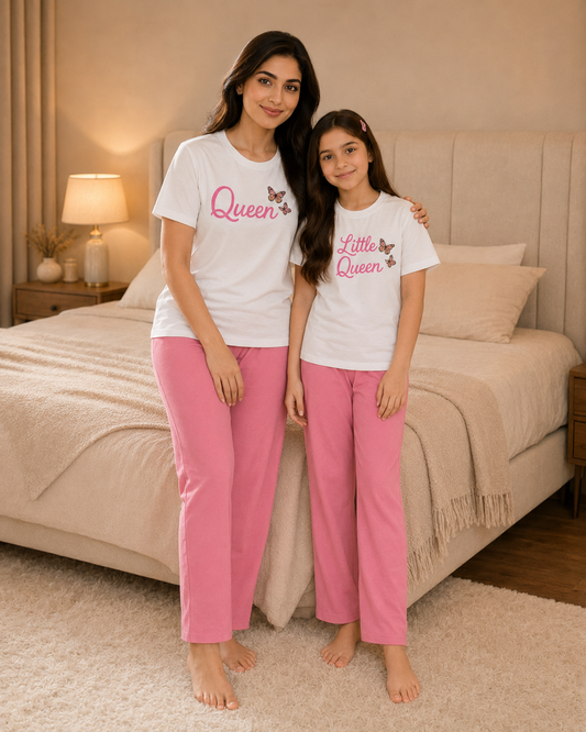 Queen W-P Mom & Daughter Night Suit – view 2