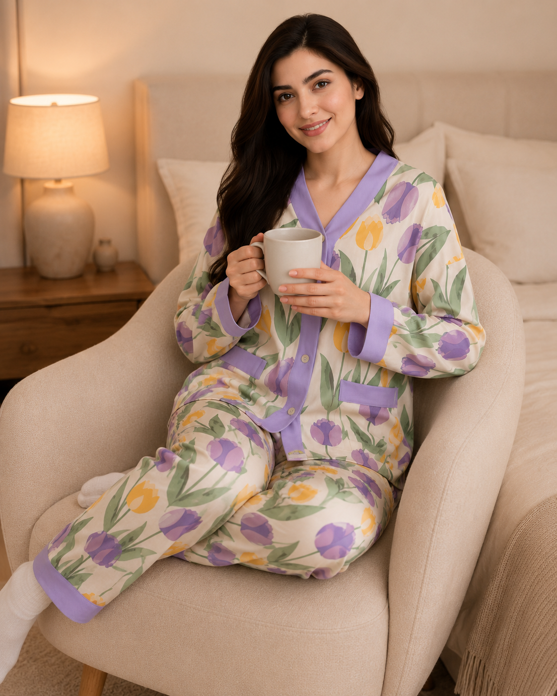 Purple Tulip Premium Night Suit – chair lifestyle