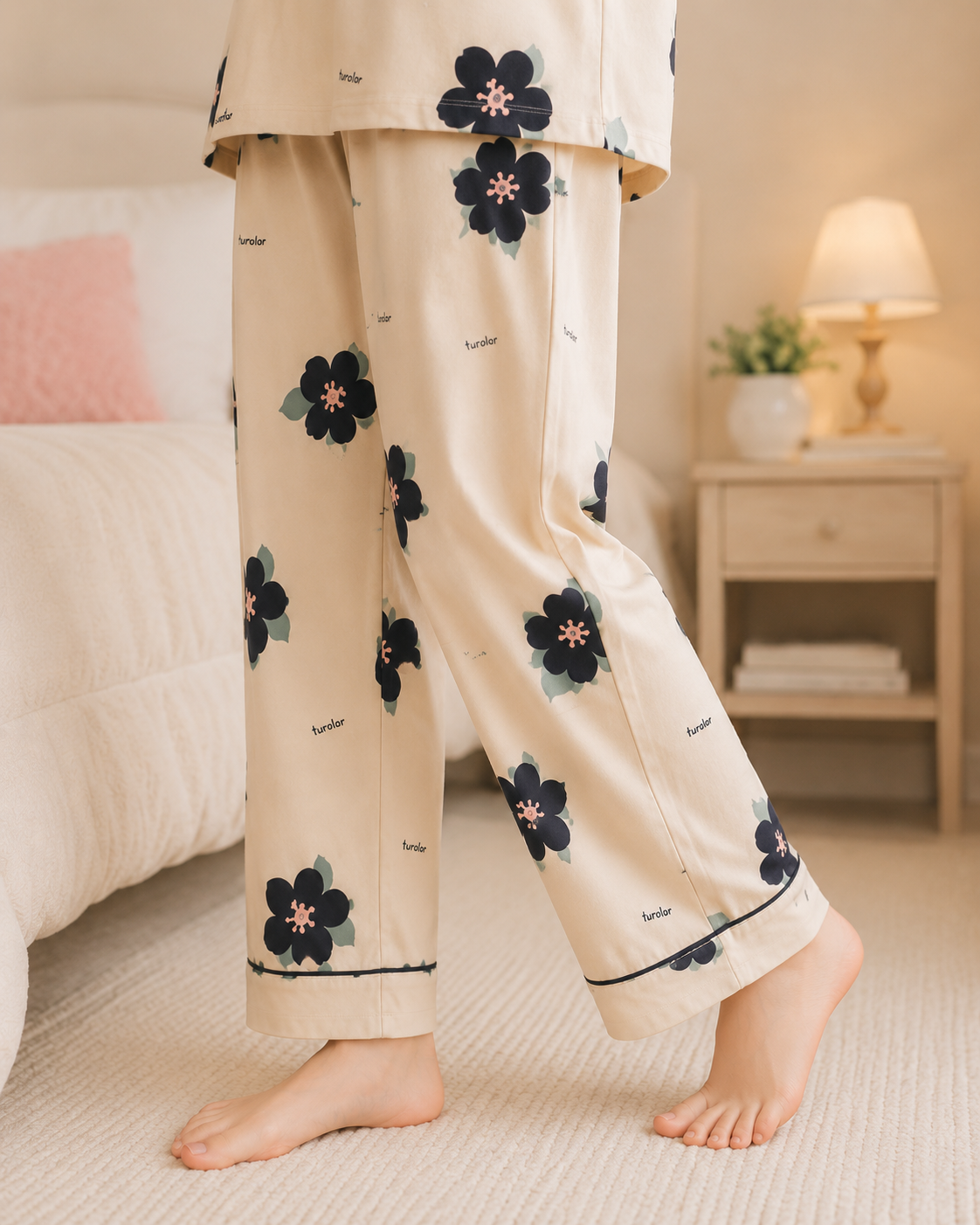 Skin Flower  Girls Night Suit