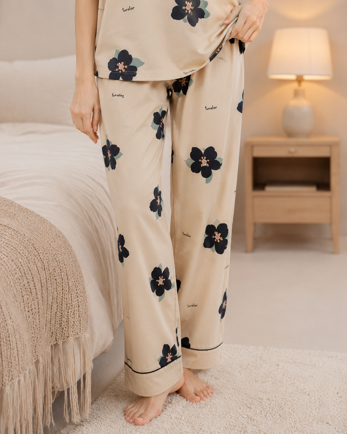 Skin Flower Printed Night Suit