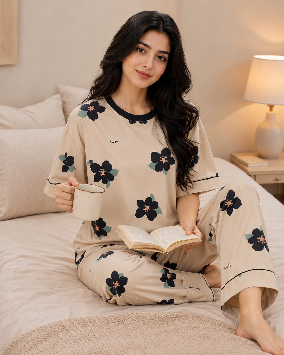 Skin Flower Printed Night Suit