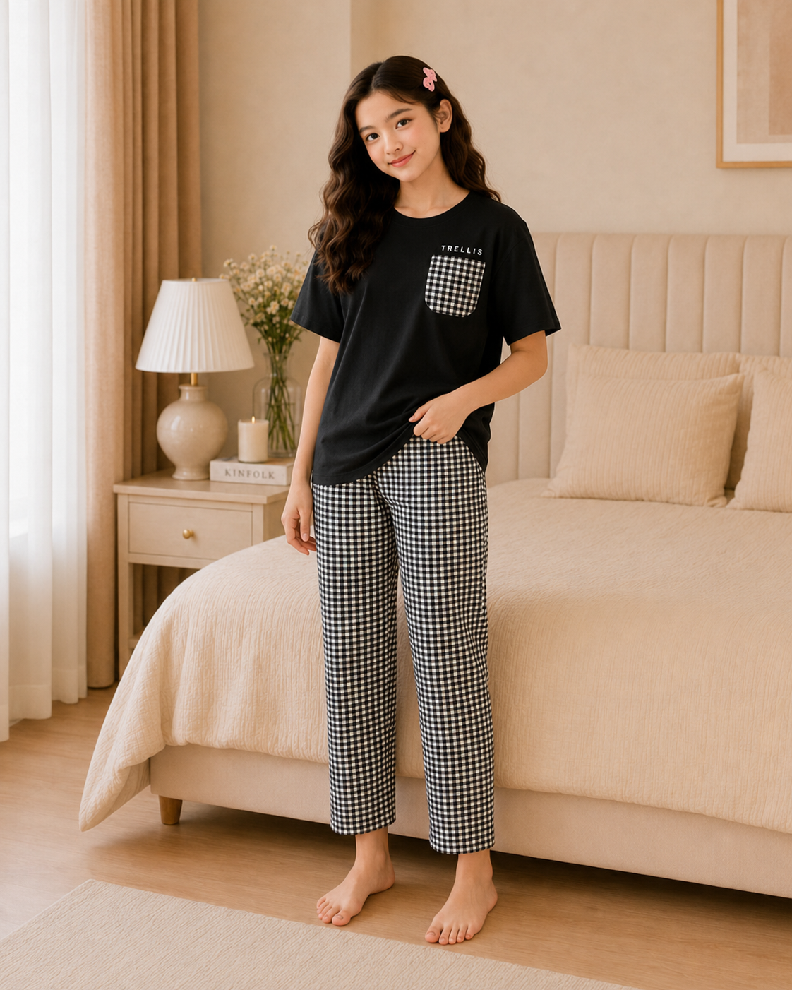 Trellis Girls Night Suit ages 7–14 standing view