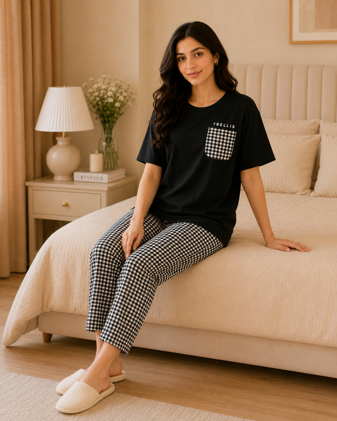 Trellis Printed Night Suit