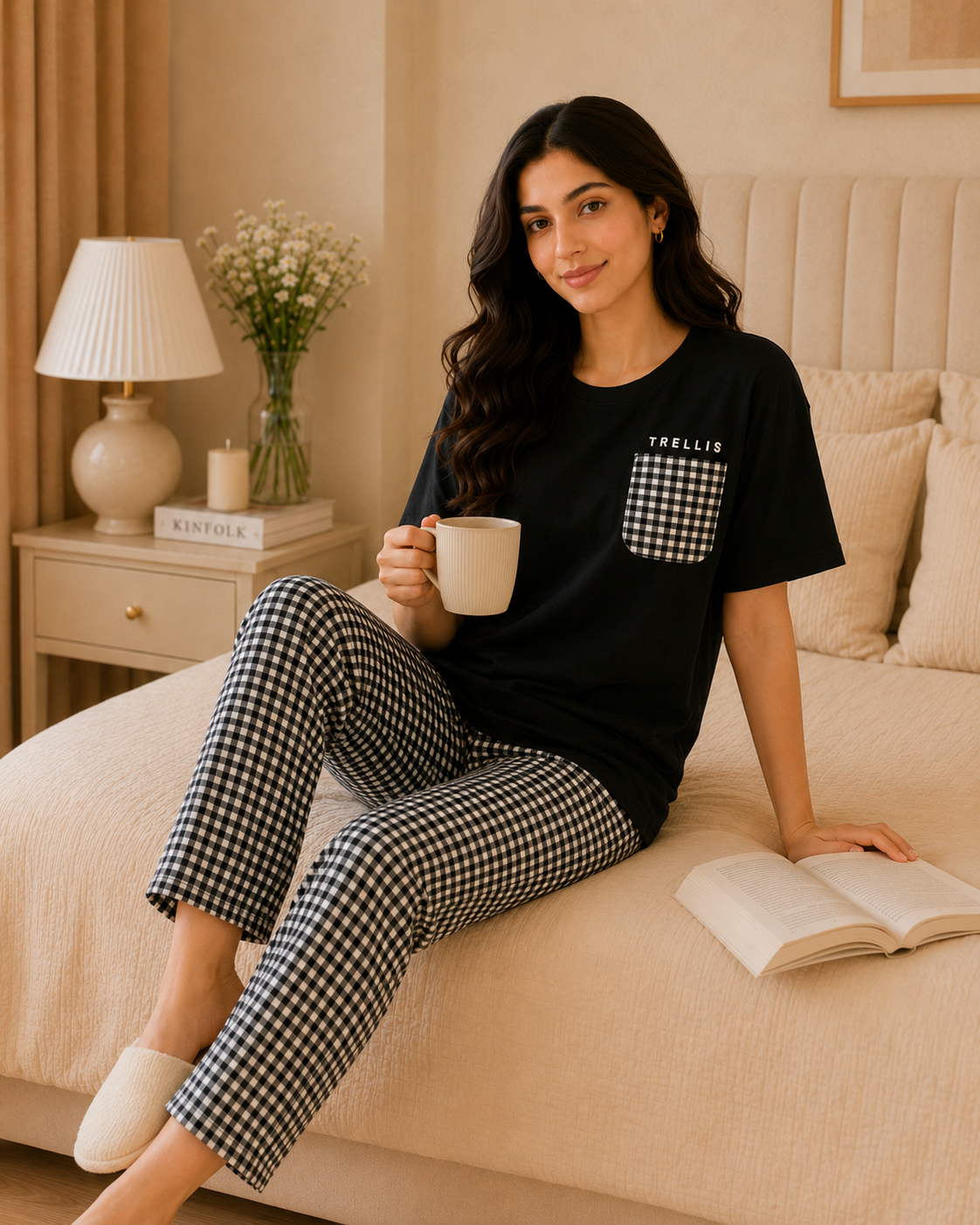 Trellis Printed Night Suit