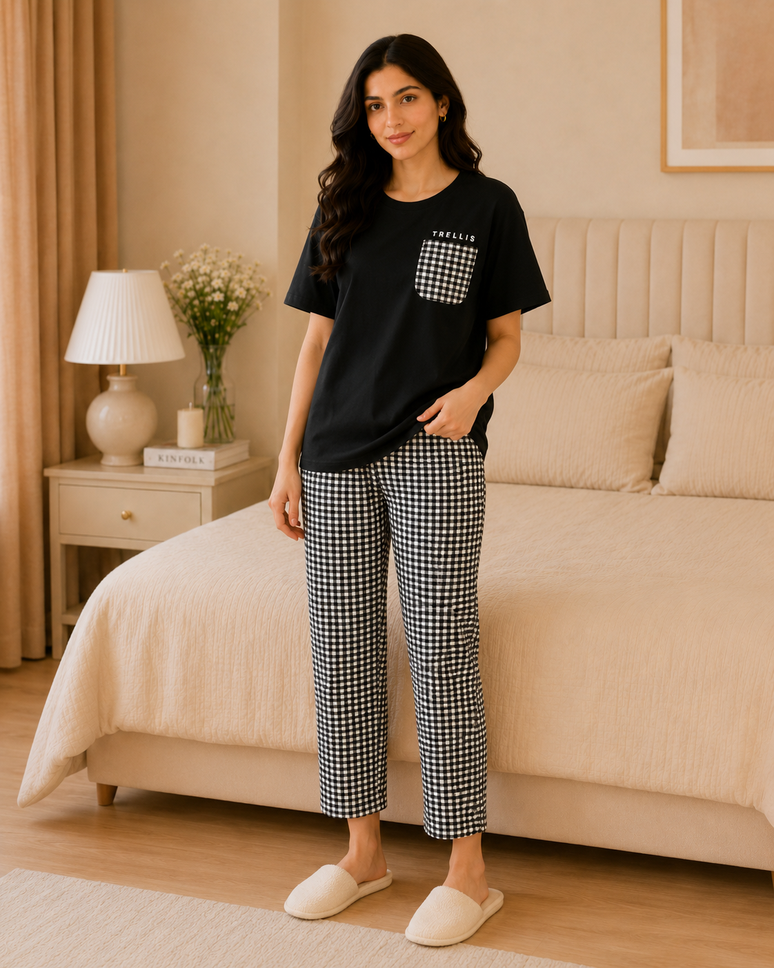 Trellis Printed Night Suit