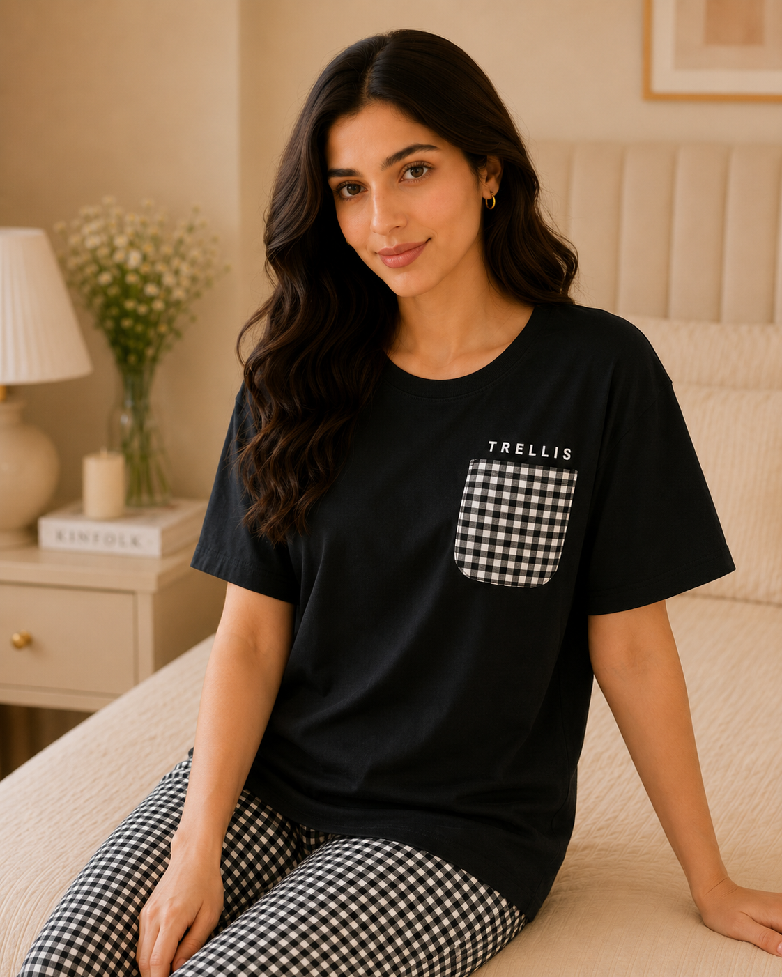 Trellis Printed Night Suit